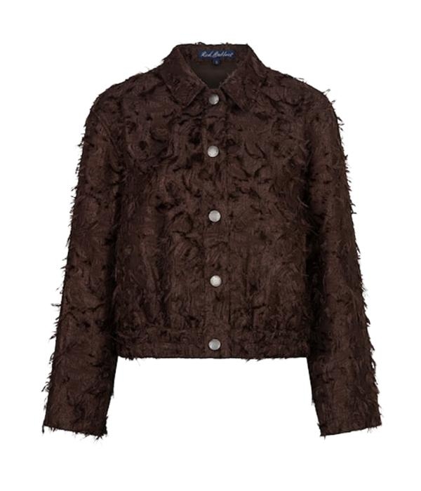Red Button Bomber fringes 59 Espresso