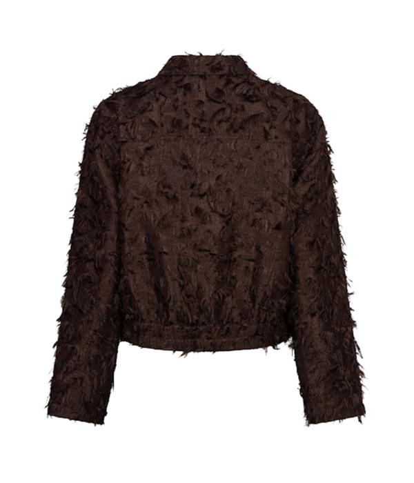 Red Button Bomber fringes 59 Espresso