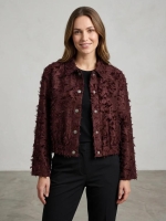 Red Button Bomber fringes 344 Burgundy