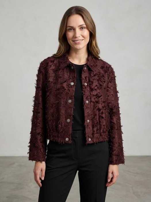 Red Button Bomber fringes 344 Burgundy