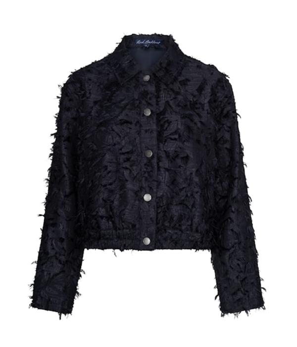 Red Button Bomber fringes 35 Navy