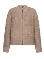 Red Button Bomber knit boucle 416 Latte