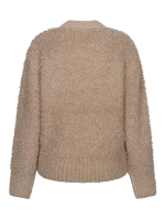 Red Button Bomber knit boucle 416 Latte