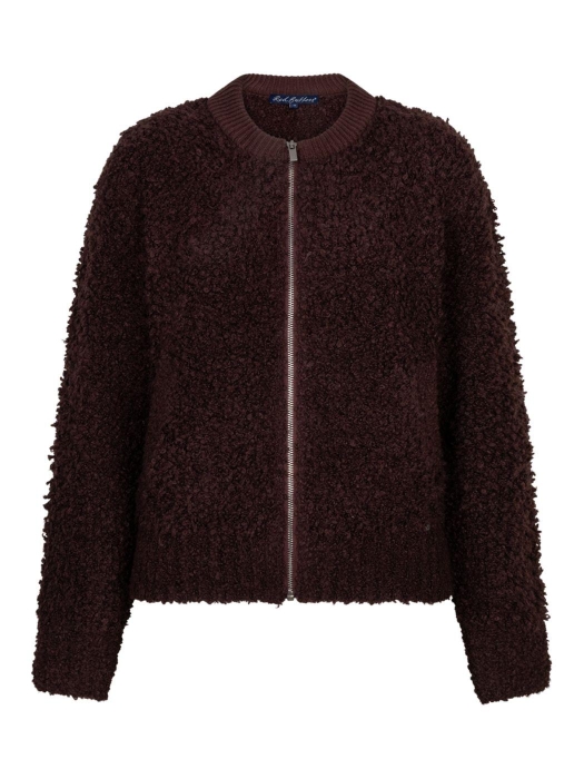 Red Button Bomber knit boucle 344 Burgundy