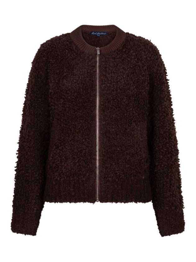 Red Button Bomber knit boucle 344 Burgundy
