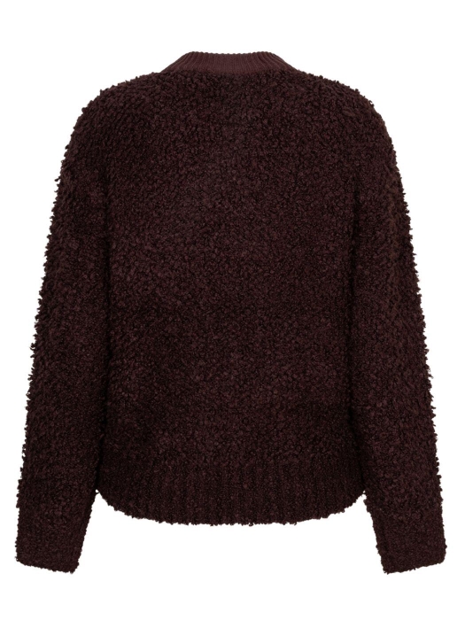 Red Button Bomber knit boucle 344 Burgundy