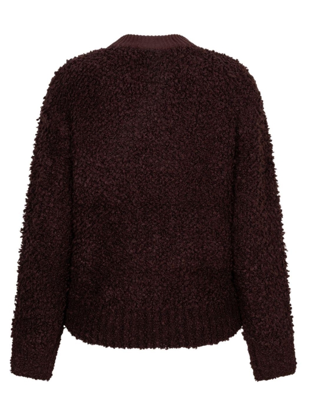 Red Button Bomber knit boucle 344 Burgundy