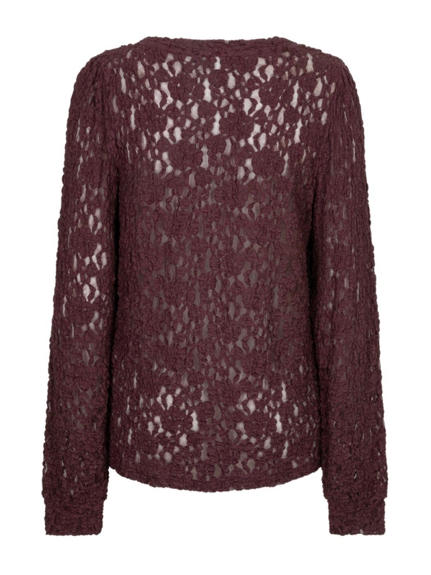 Red Button Top lace 344 Burgundy