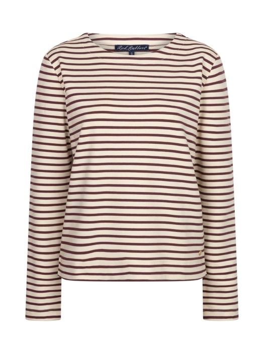Red Button Terry stripe 805 Creme/darkberry