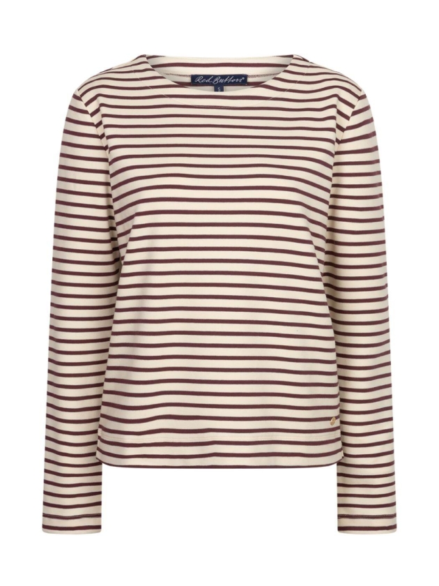 Red Button Terry stripe 805 Creme/darkberry