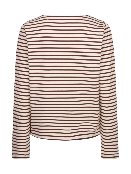 Red Button Terry stripe 805 Creme/darkberry