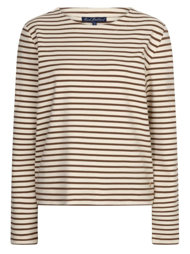 Red Button Terry stripe 820 Creme/espresso