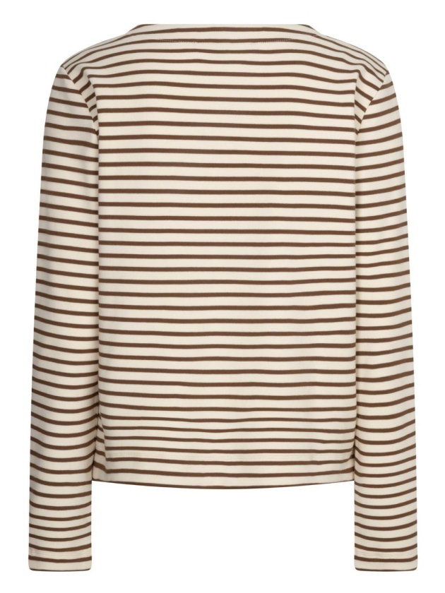 Red Button Terry stripe 820 Creme/espresso