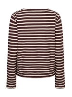 Red Button Terry stripe 807 Burgundy/cream