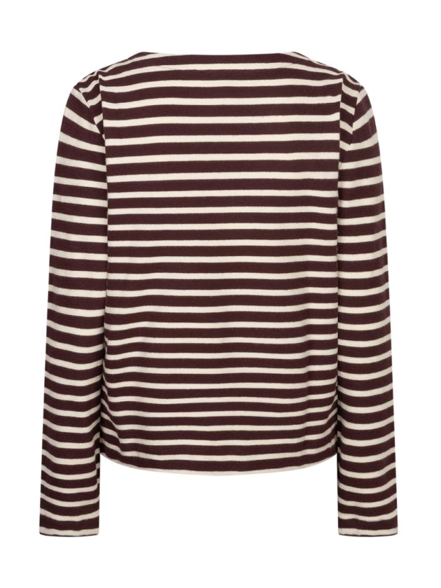 Red Button Terry stripe 807 Burgundy/cream
