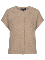Red Button Sleeveless knit boucle 416 Latte
