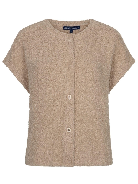 Red Button Sleeveless knit boucle 416 Latte