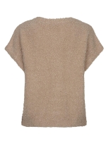 Red Button Sleeveless knit boucle 416 Latte