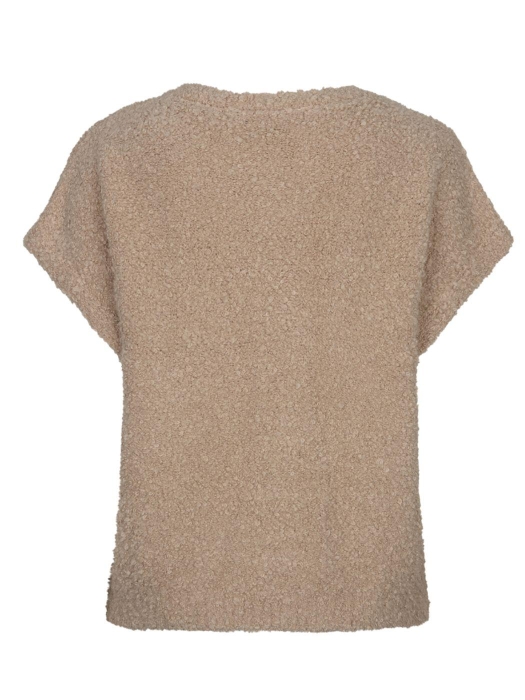 Red Button Sleeveless knit boucle 416 Latte