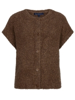 Red Button Sleeveless knit boucle 419 Mud