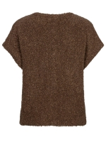 Red Button Sleeveless knit boucle 419 Mud