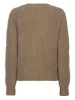 Red Button Cardigan fuzzy 416 Latte