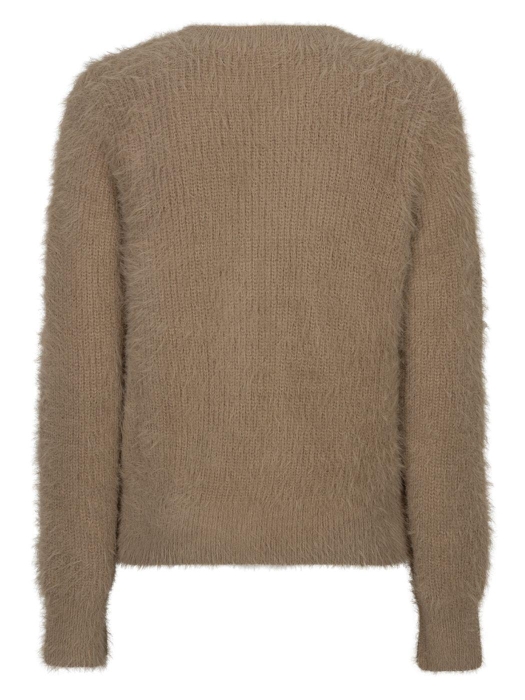 Red Button Cardigan fuzzy 416 Latte