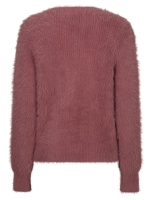 Red Button Cardigan fuzzy 348 Mauve