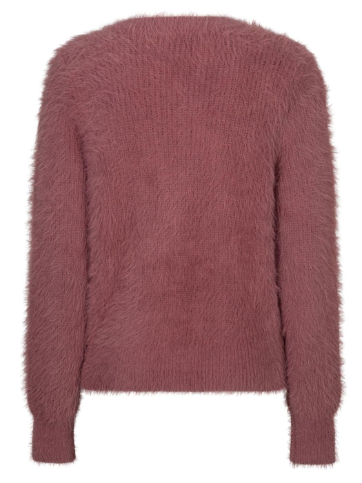 Red Button Cardigan fuzzy 348 Mauve