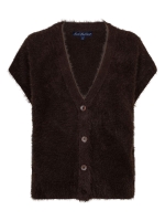 Red Button Sleeveless fuzzy 59 Espresso