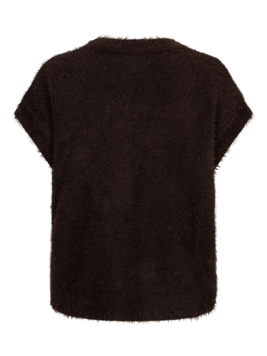 Red Button Sleeveless fuzzy 59 Espresso