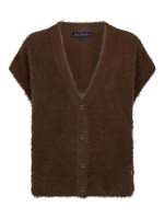 Red Button Sleeveless fuzzy 737 Praline