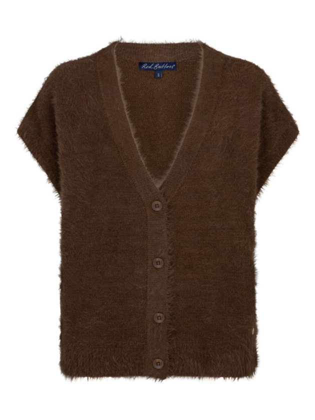 Red Button Sleeveless fuzzy 737 Praline