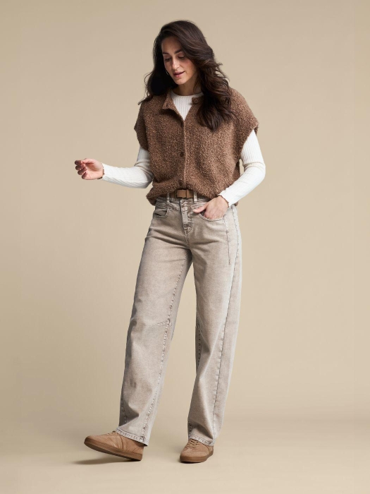Red Button Korine & belt washed twill colors 418 Truffle