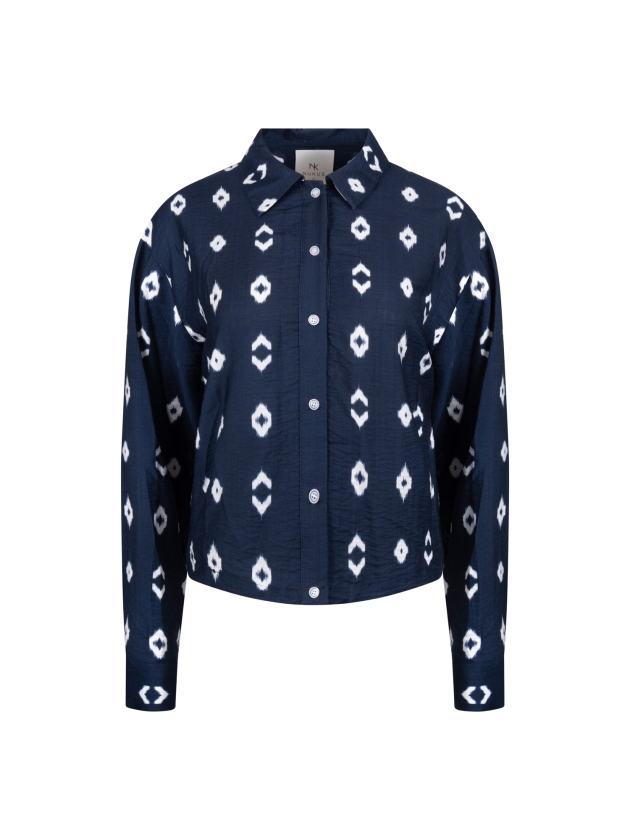 NUKUS Newport Blouse 70 navy