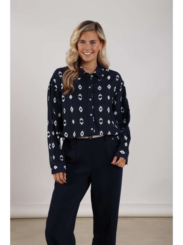 NUKUS Newport Blouse 70 navy