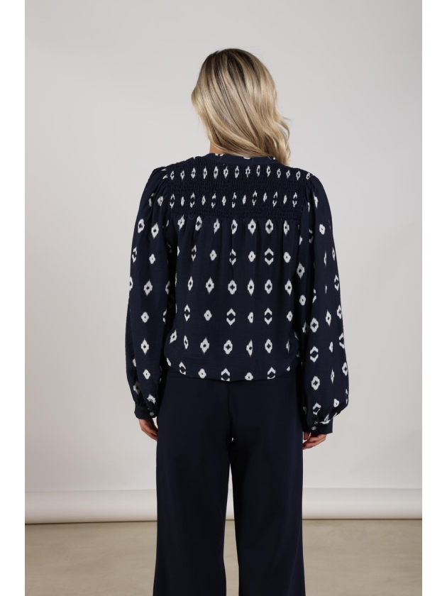 NUKUS Newport Blouse 70 navy