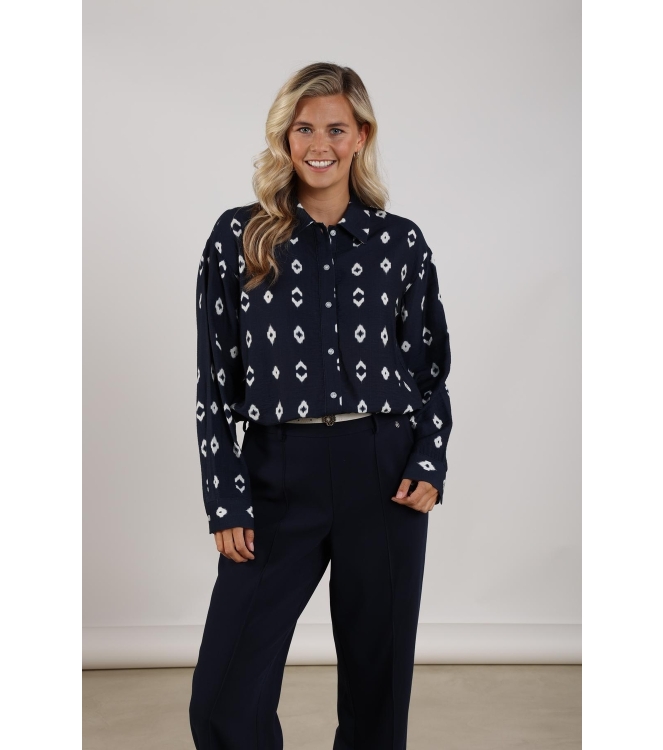 NUKUS Newport Blouse 70 navy
