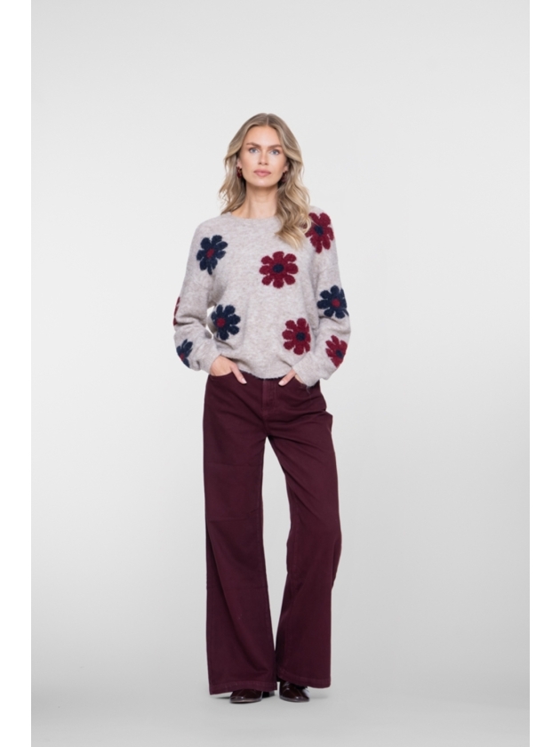 Geisha Jeans wide 000480 Burgundy