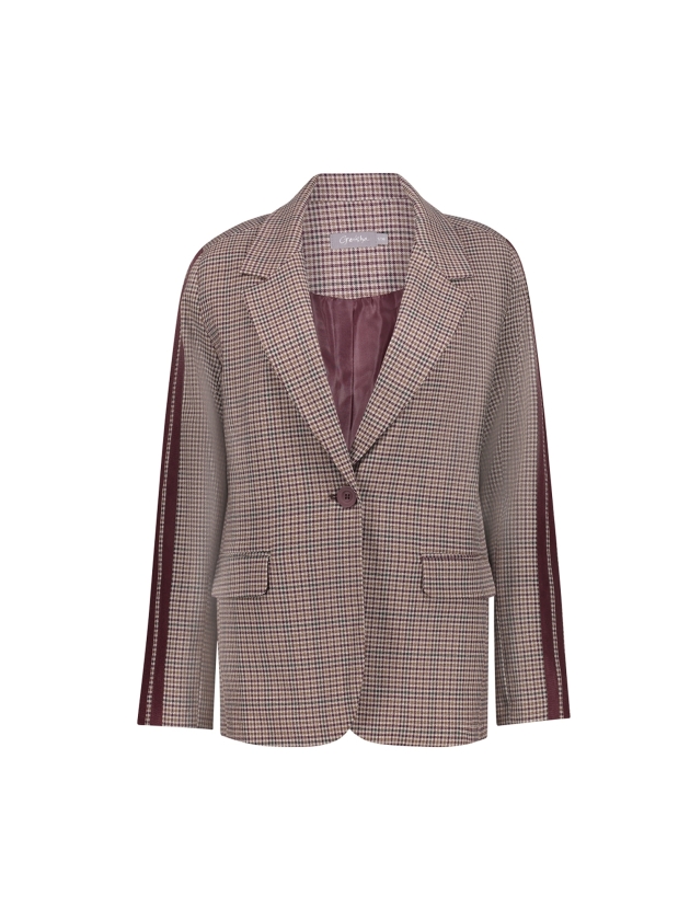 Geisha Blazer check + tape 000480 Burgundy