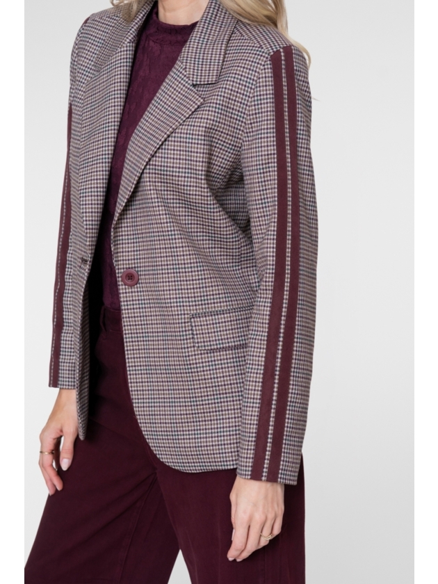 Geisha Blazer check + tape 000480 Burgundy
