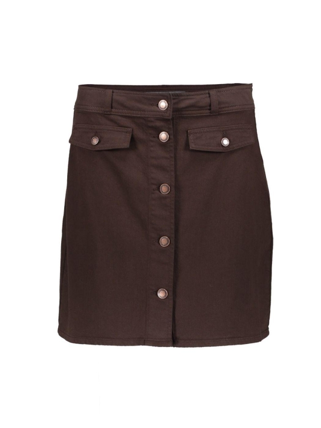 Geisha Jeans skirt buttons 000775 Brown