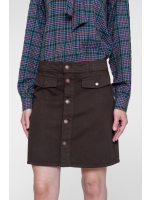 Geisha Jeans skirt buttons 000775 Brown