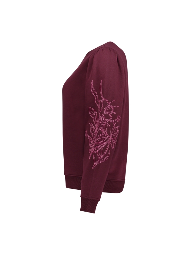 Geisha Sweat sleeve embroidery 000480 Burgundy