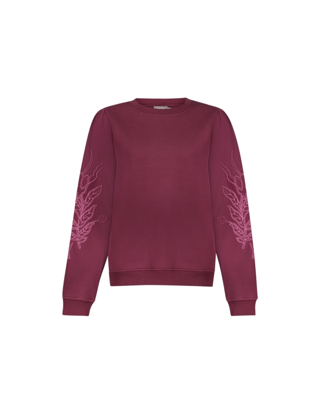 Geisha Sweat sleeve embroidery 000480 Burgundy