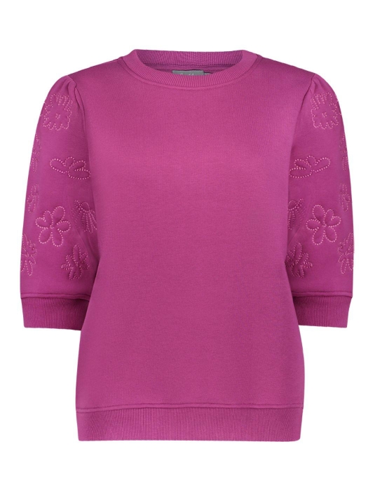Geisha Sweat short sleeve embr. 000449 Cyclame