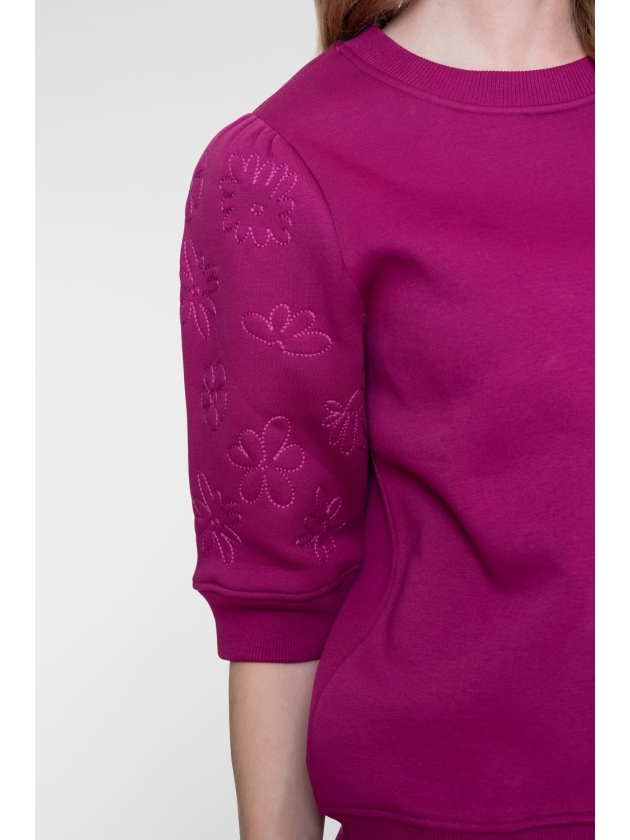 Geisha Sweat short sleeve embr. 000449 Cyclame