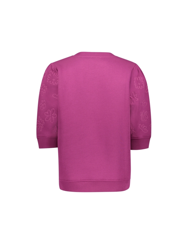Geisha Sweat short sleeve embr. 000449 Cyclame