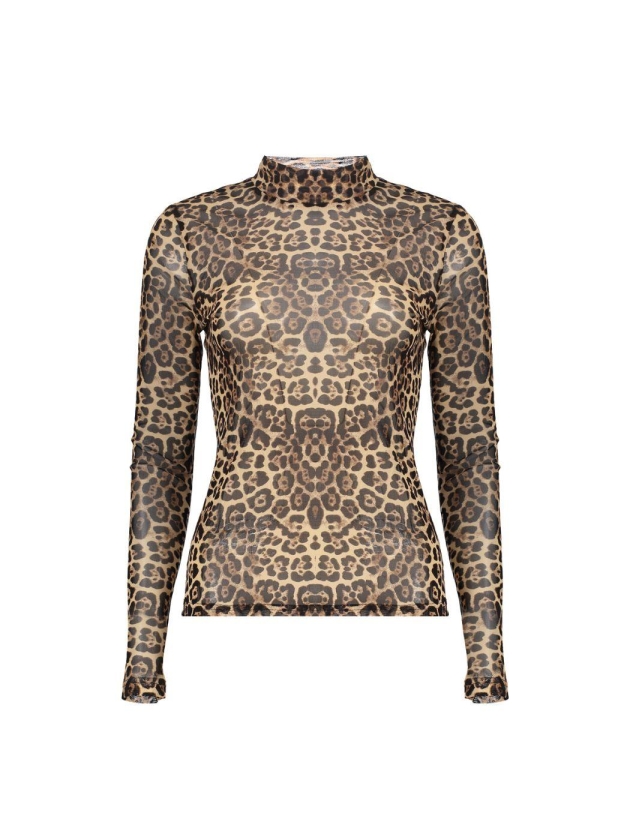 Geisha Top mesh turtle leopard 000720 Sand
