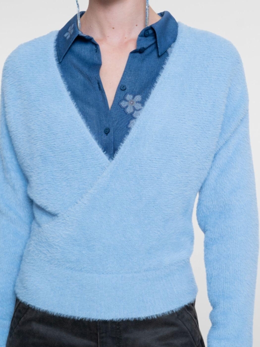 Geisha Cross over hairy top 00625 Blue